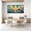 3 Panels Framed Abstract Wood Grain Boho Style Mountain & Forest Canvas Wall Art Decor,3 Pieces Mordern Canvas Decoration Painting for Office